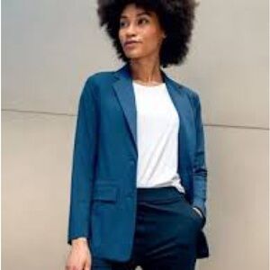 Ministry of Supply Velocity Boyfriend Blazer in Blue Heather, Size 2